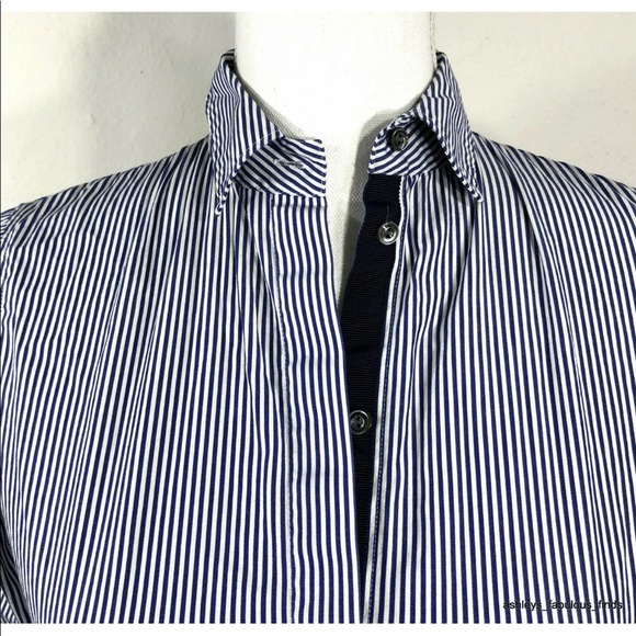 J.Crew Endless Shirt Stripe Classic Size 00 Navy - Picture 6 of 6